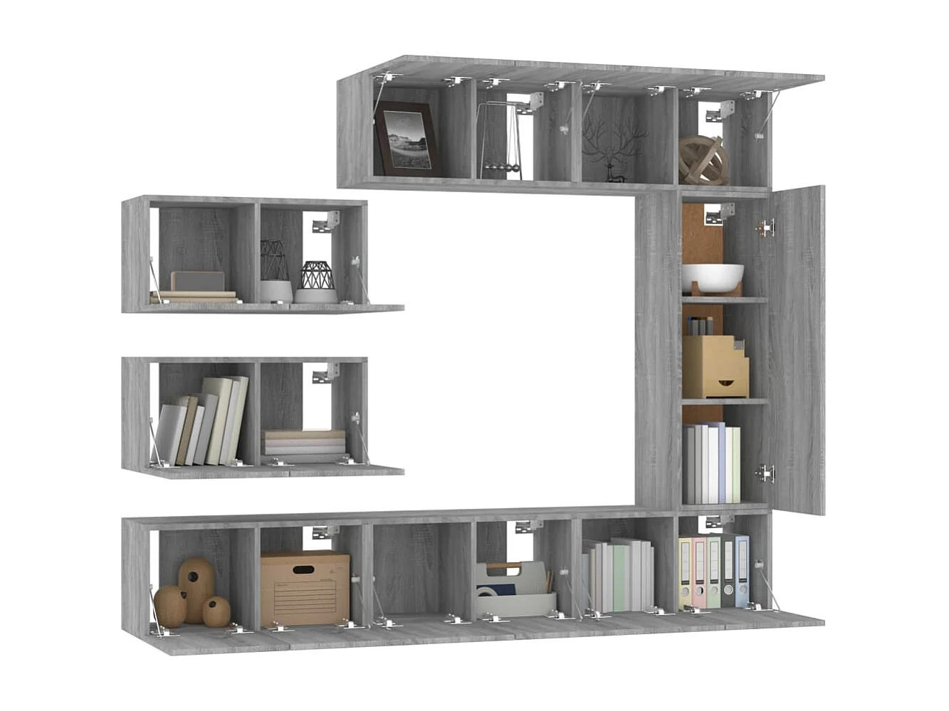 Ensemble de meubles TV | Bancs TV | Armoires TV 8 pcs Sonoma gris Bois d'ingénierie