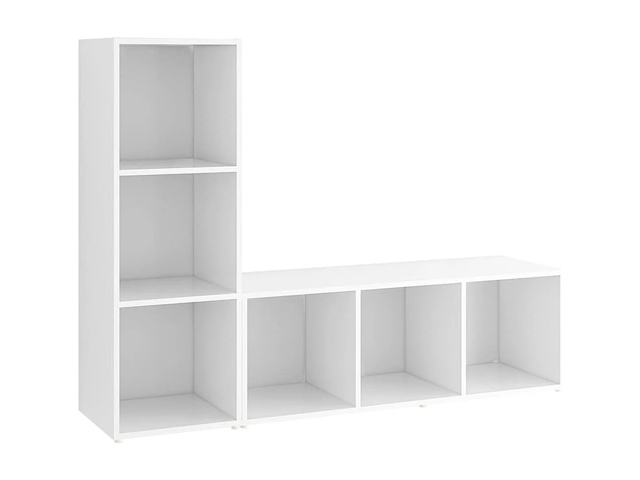 Tv-meubelen | Tv-Banken | TV-kasten 2 st 107x35x37 cm bewerkt hout wit