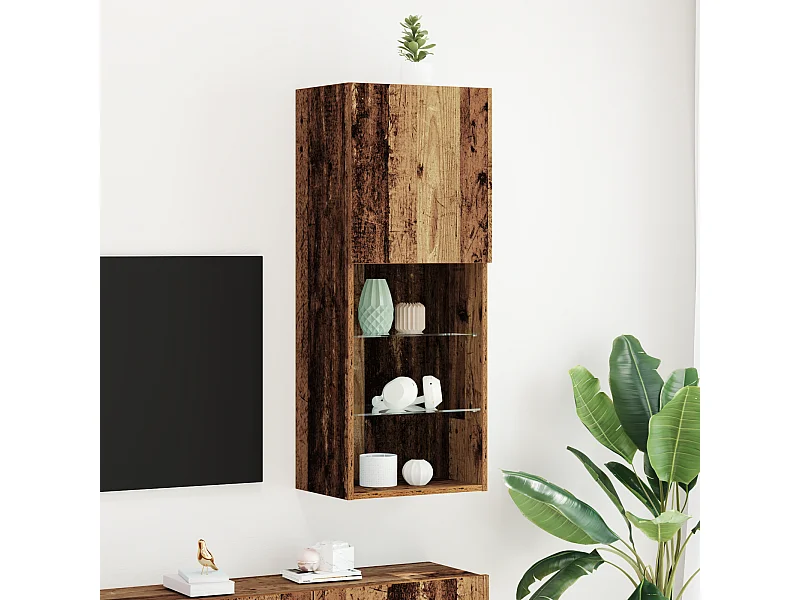 Mueble de TV | Mueble de salón Montado en la Pared Madera Vieja