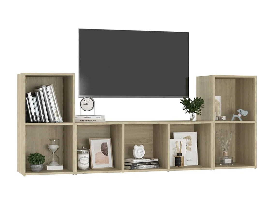 Ensemble de meubles TV | Bancs TV | Armoires TV 3 pcs Chêne sonoma Bois d'ingénierie