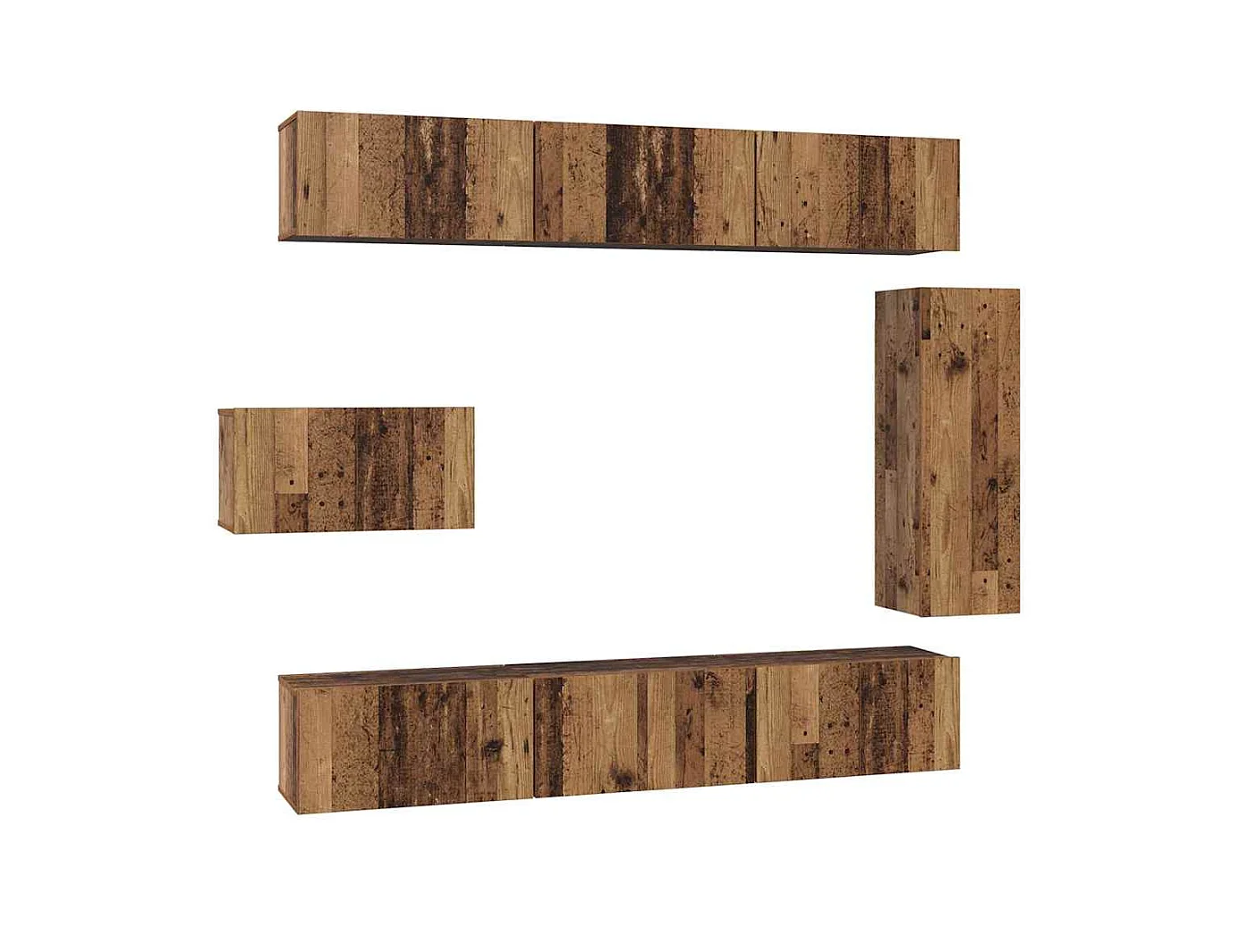 Tv-meubelset | Tv-Bank | TV-kast 8 pcs Oud hout 30.5 x 30 x 90 cm Bewerkt hout