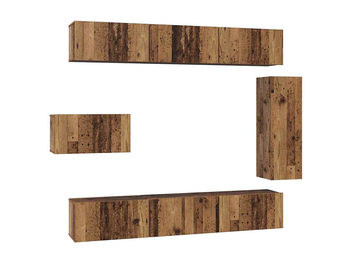 Tv-meubelset | Tv-Bank | TV-kast 8 pcs Oud hout 30.5 x 30 x 90 cm Bewerkt hout