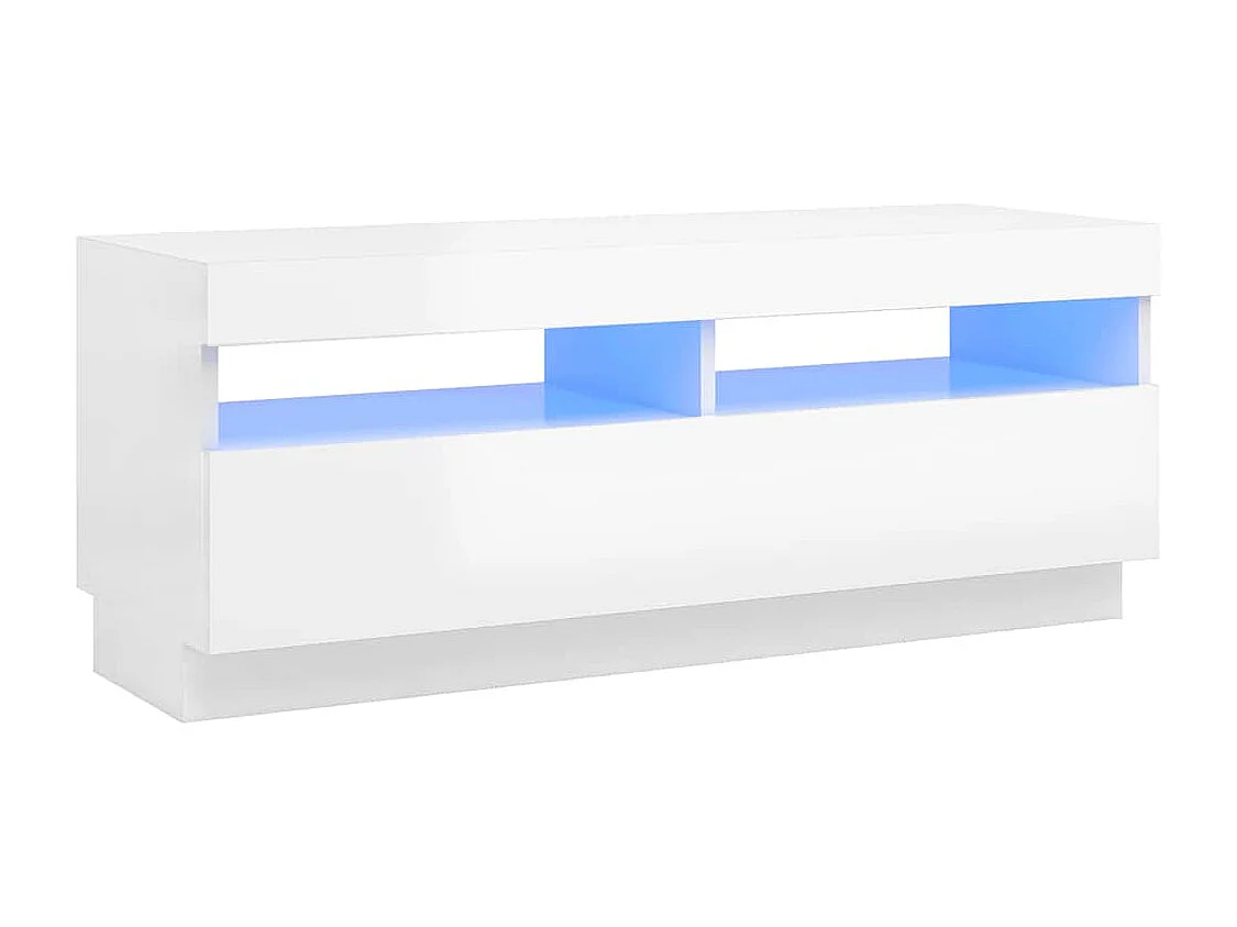 Mueble de TV | Mueble de salón con luces LED blanco brillante 100x35x40 cm