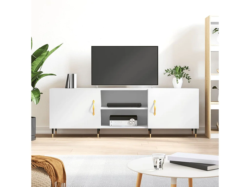 Meuble TV | Banc TV | Armoire TV blanc 150x30x50 cm bois d'ingénierie