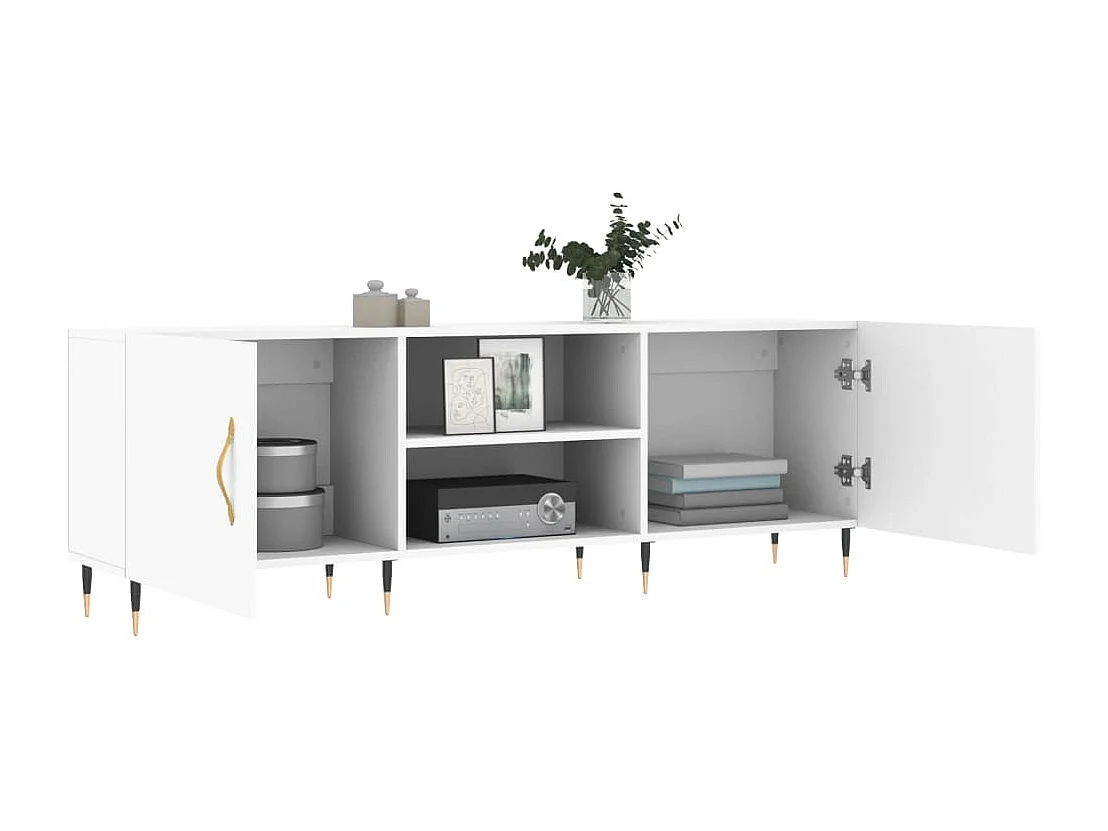 Meuble TV | Banc TV | Armoire TV blanc 150x30x50 cm bois d'ingénierie