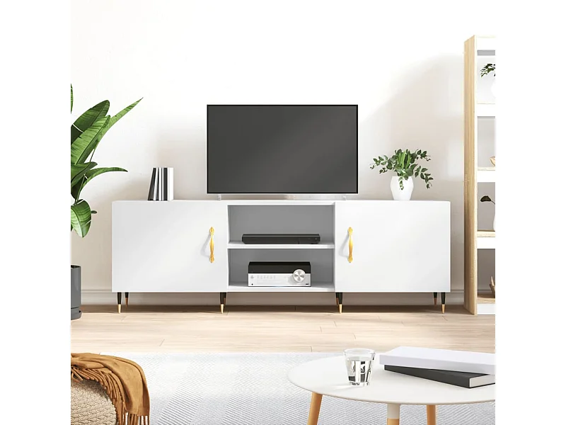 Meuble TV | Banc TV | Armoire TV blanc 150x30x50 cm bois d'ingénierie
