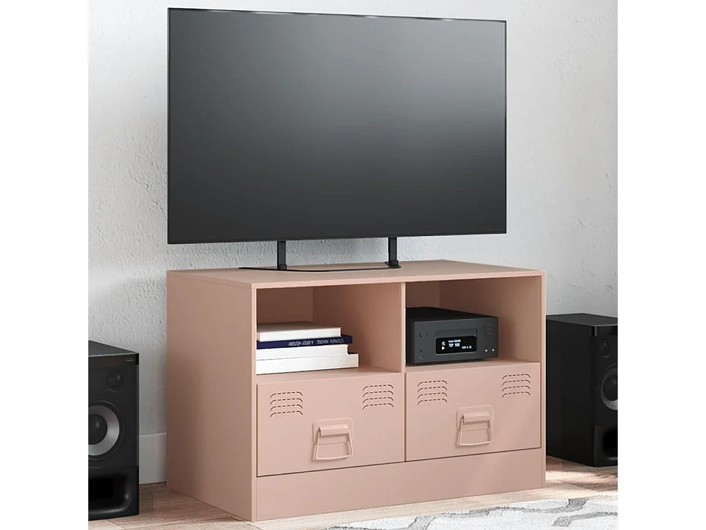 Meuble TV | Banc TV | Armoire TV rose 67x39x44 cm acier