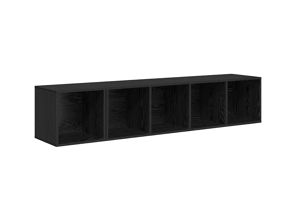 Juego de muebles de TV | Gabinete de TV | Mueble de salón 2 pcs Roble negro 37 x 37 x 142.5 cm
