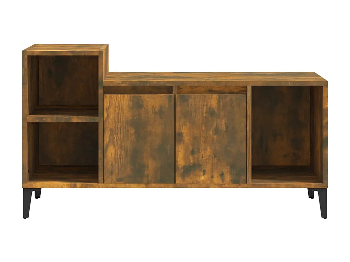 Meuble TV | Banc TV | Armoire TV Chêne fumé 100x35x55 cm Bois d'ingénierie