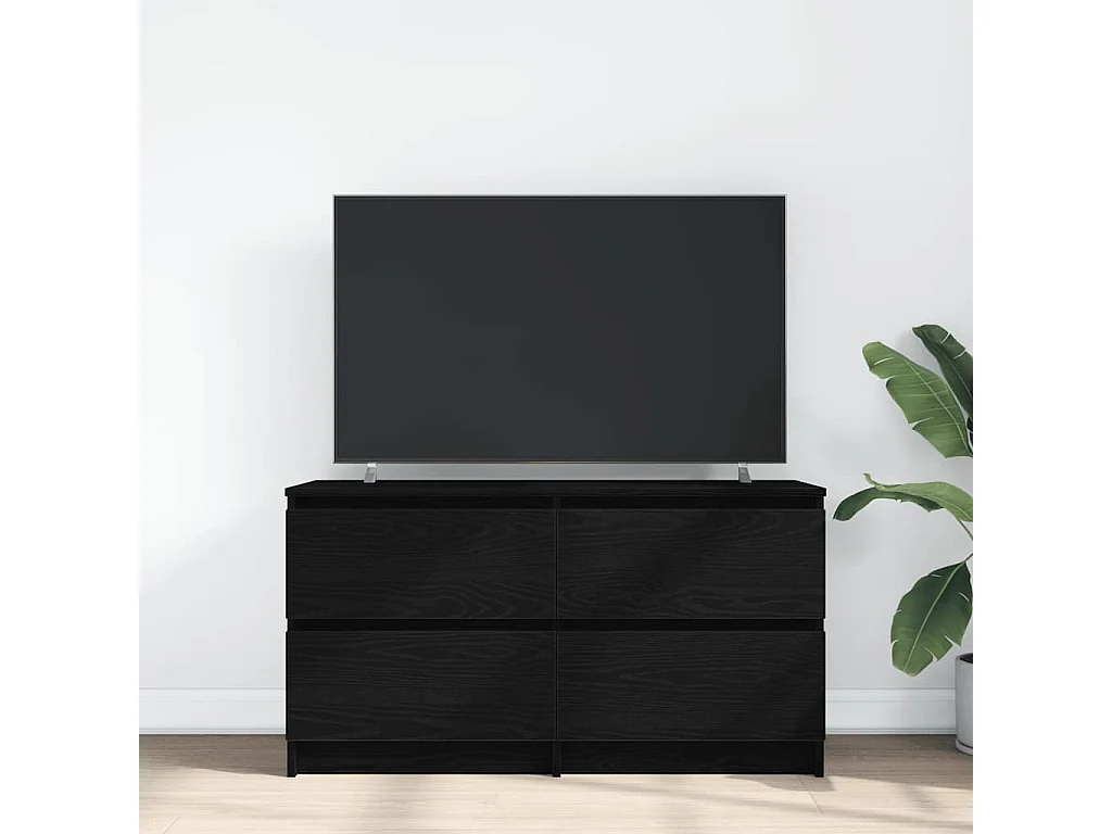 Mueble para TV  | Gabinete de TV |  Mueble de salón madera contrachapada negro 100x35x54 cm
