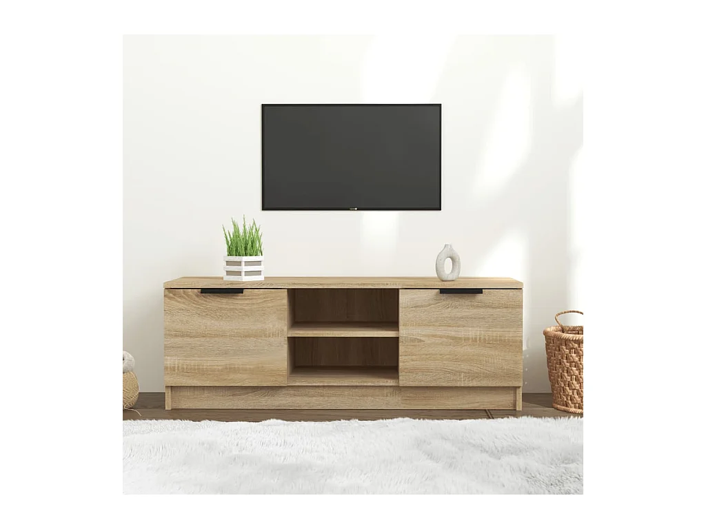 Mueble de TV | Mueble de salón madera contrachapada roble Sonoma 102x35x36,5 cm