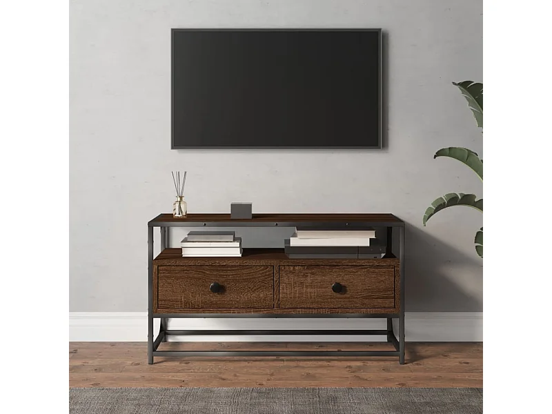 Mueble para TV  | Gabinete de TV |  Mueble de salón madera contrachapada roble marrón 80x35x45 cm