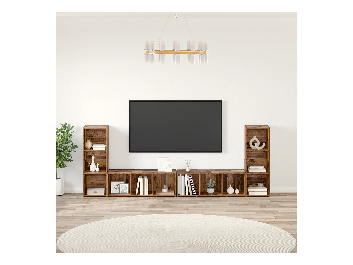 Gabinete de TV | Mueble de TV | Mueble de salón 4 pcs Madera vieja 37 x 35 x 107.5 cm