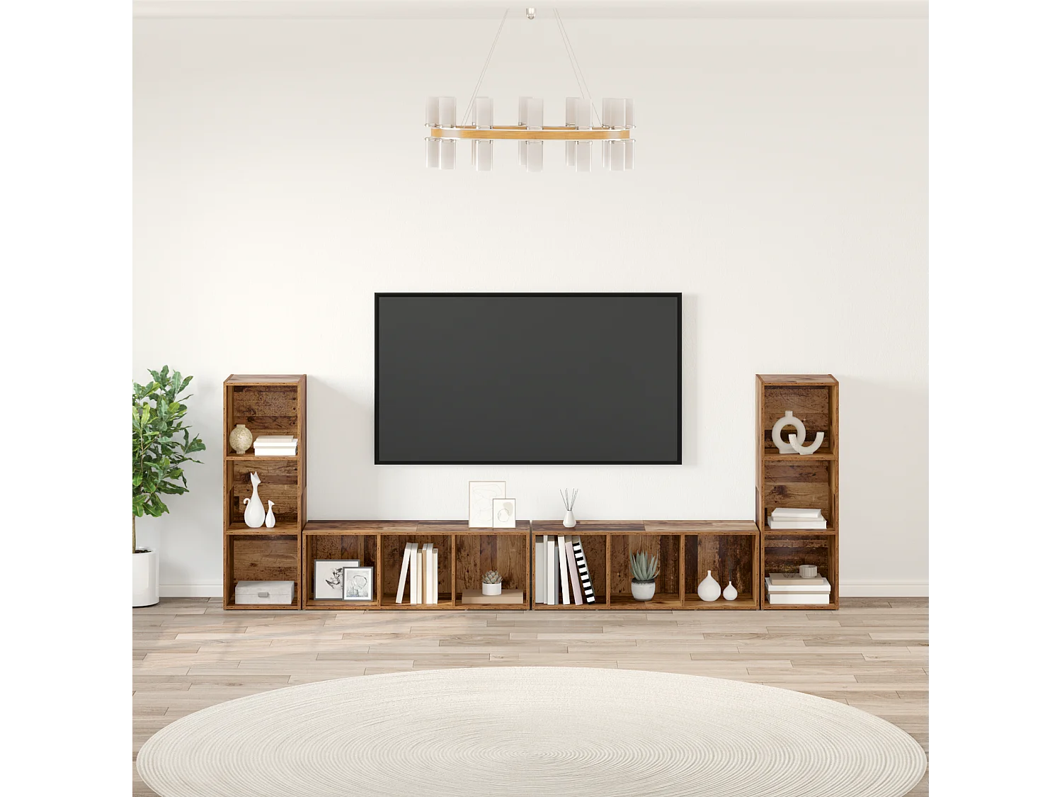Gabinete de TV | Mueble de TV | Mueble de salón 4 pcs Madera vieja 37 x 35 x 107.5 cm