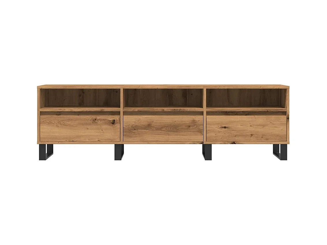 Tv-meubel | Tv-Bank | TV-kast150x30x44,5 cm bewerkt hout artisanaal eikenkleur