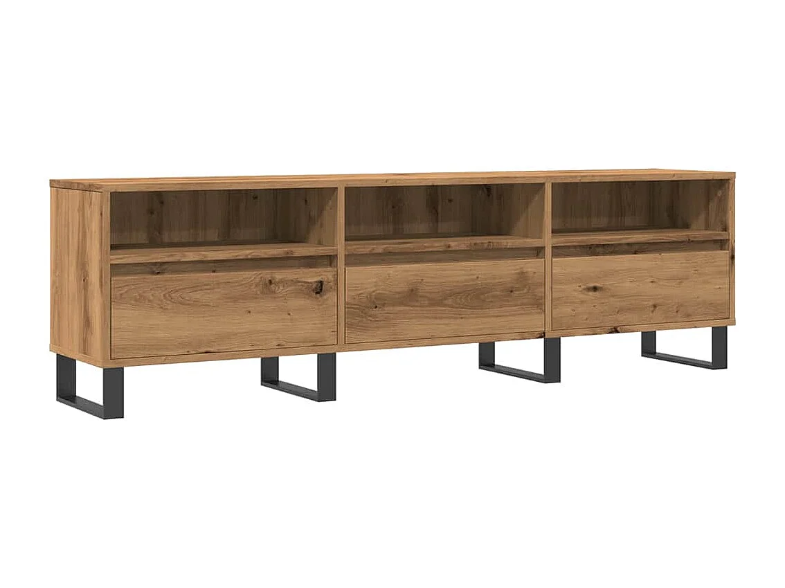Tv-meubel | Tv-Bank | TV-kast150x30x44,5 cm bewerkt hout artisanaal eikenkleur