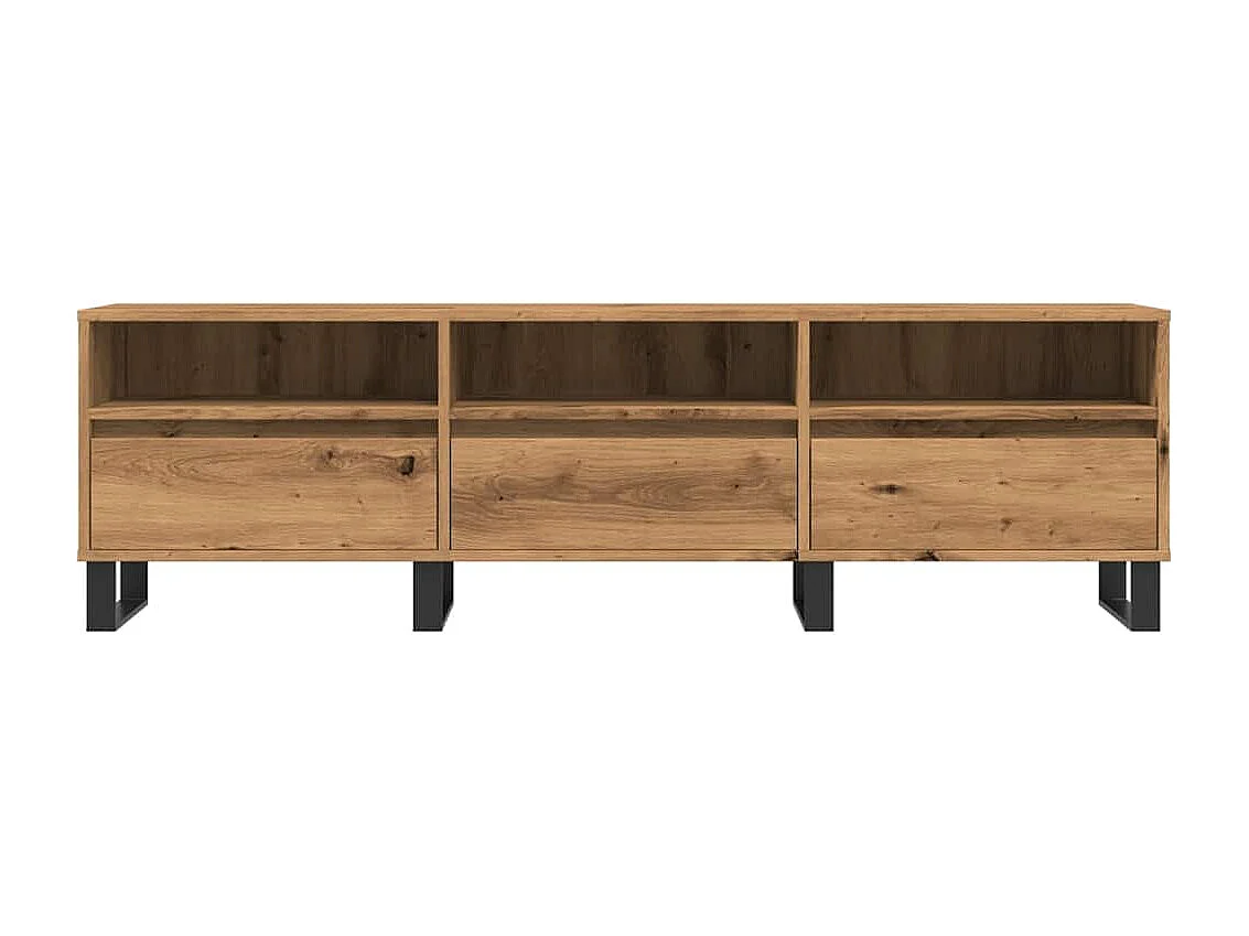 Tv-meubel | Tv-Bank | TV-kast150x30x44,5 cm bewerkt hout artisanaal eikenkleur