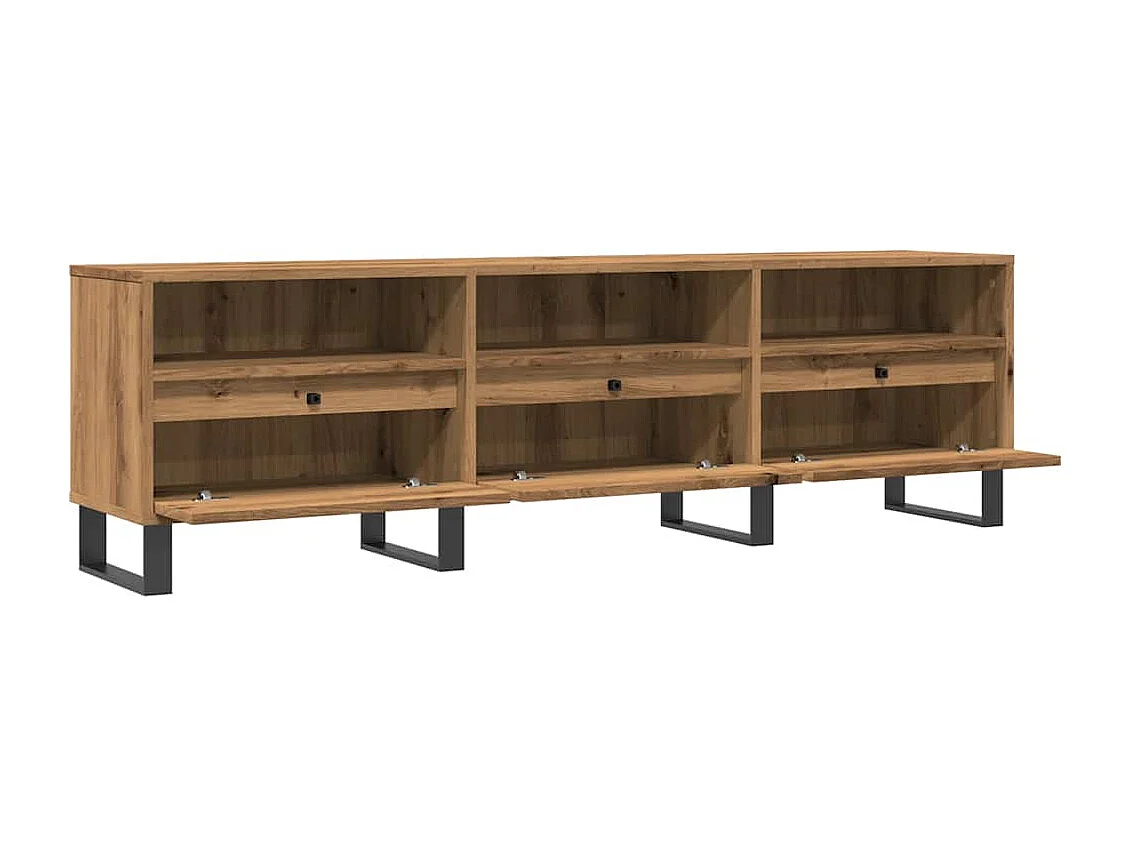 Tv-meubel | Tv-Bank | TV-kast150x30x44,5 cm bewerkt hout artisanaal eikenkleur