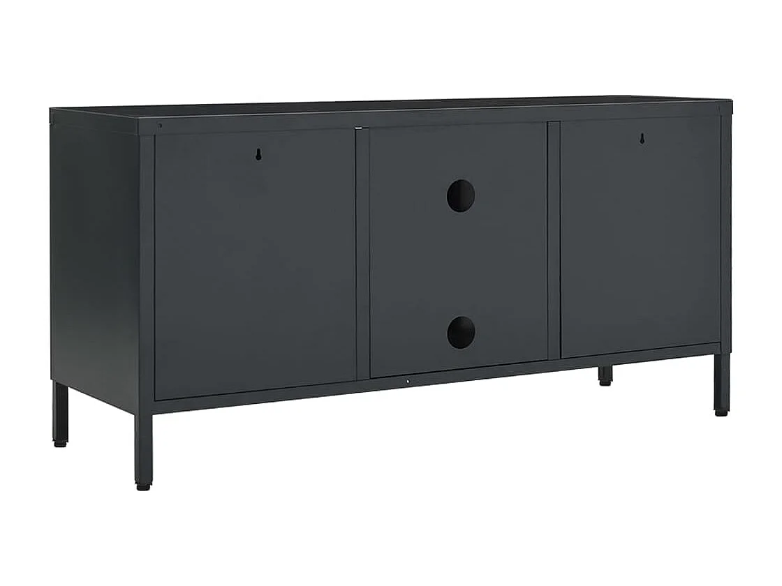 Meuble TV | Banc TV | Armoire TV Anthracite 105x35x52 cm Acier et verre