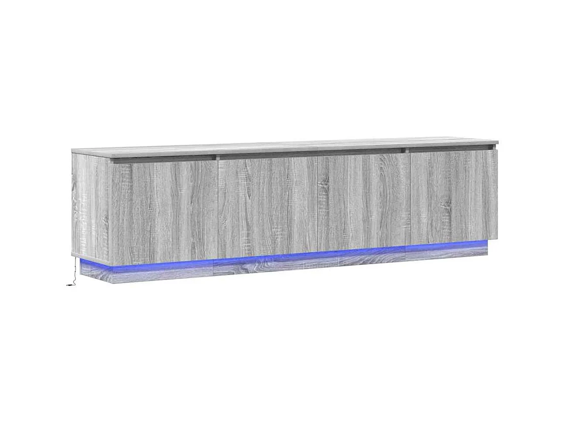 Meuble TV | Banc TV | Armoire TV avec LED Gris Sonoma 180x38x49 cm Bois d'ingénierie