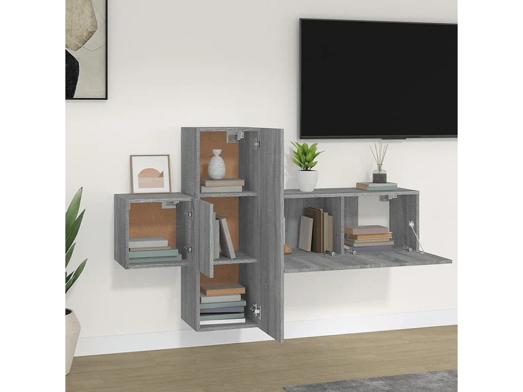 Ensemble de meubles TV | Bancs TV | Armoires TV 3 pcs Sonoma gris Bois d'ingénierie
