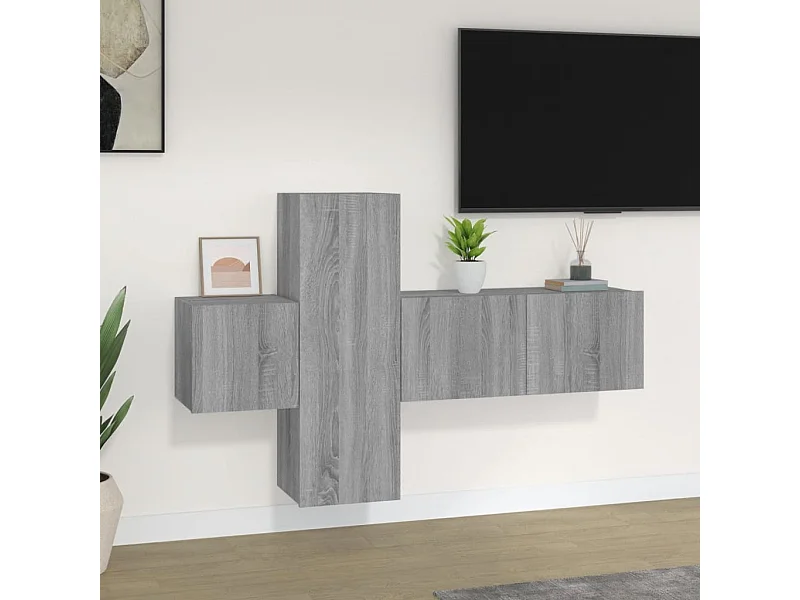 Ensemble de meubles TV | Bancs TV | Armoires TV 3 pcs Sonoma gris Bois d'ingénierie