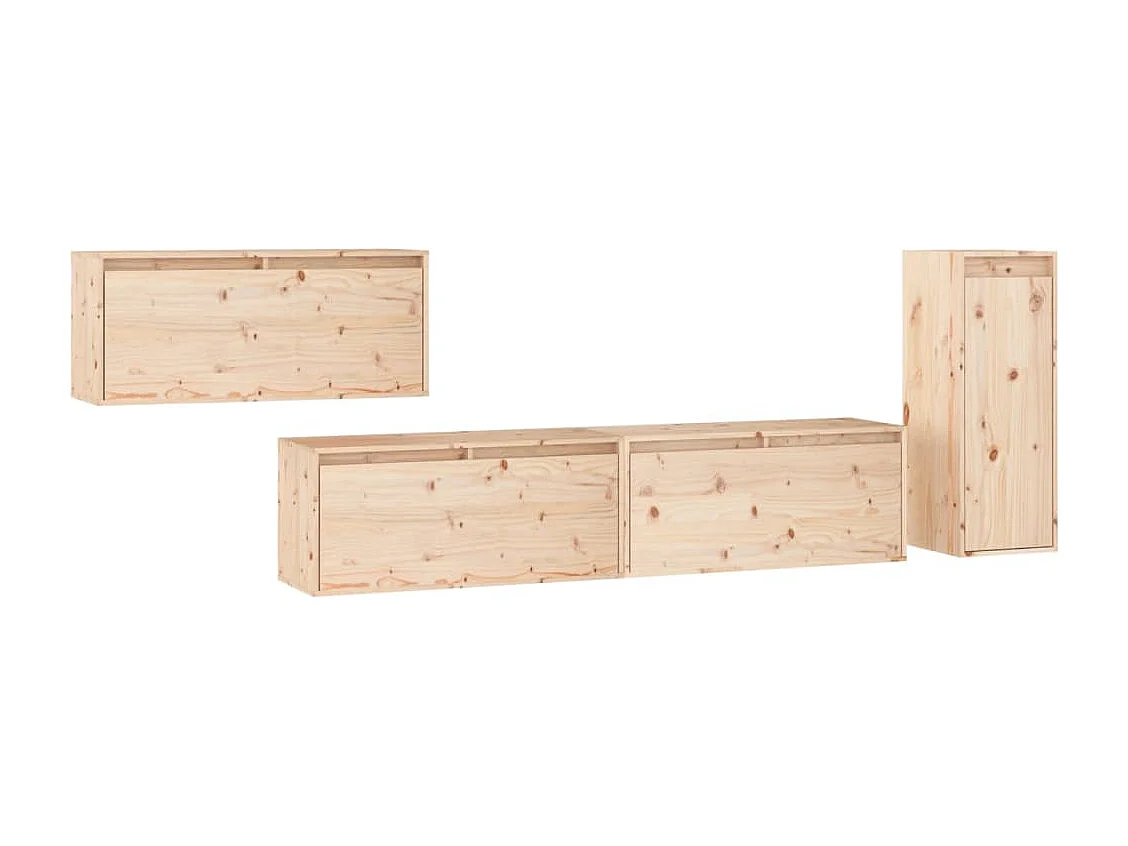 Meubles TV | Bancs TV | Armoires TV 4 pcs Bois massif de pin