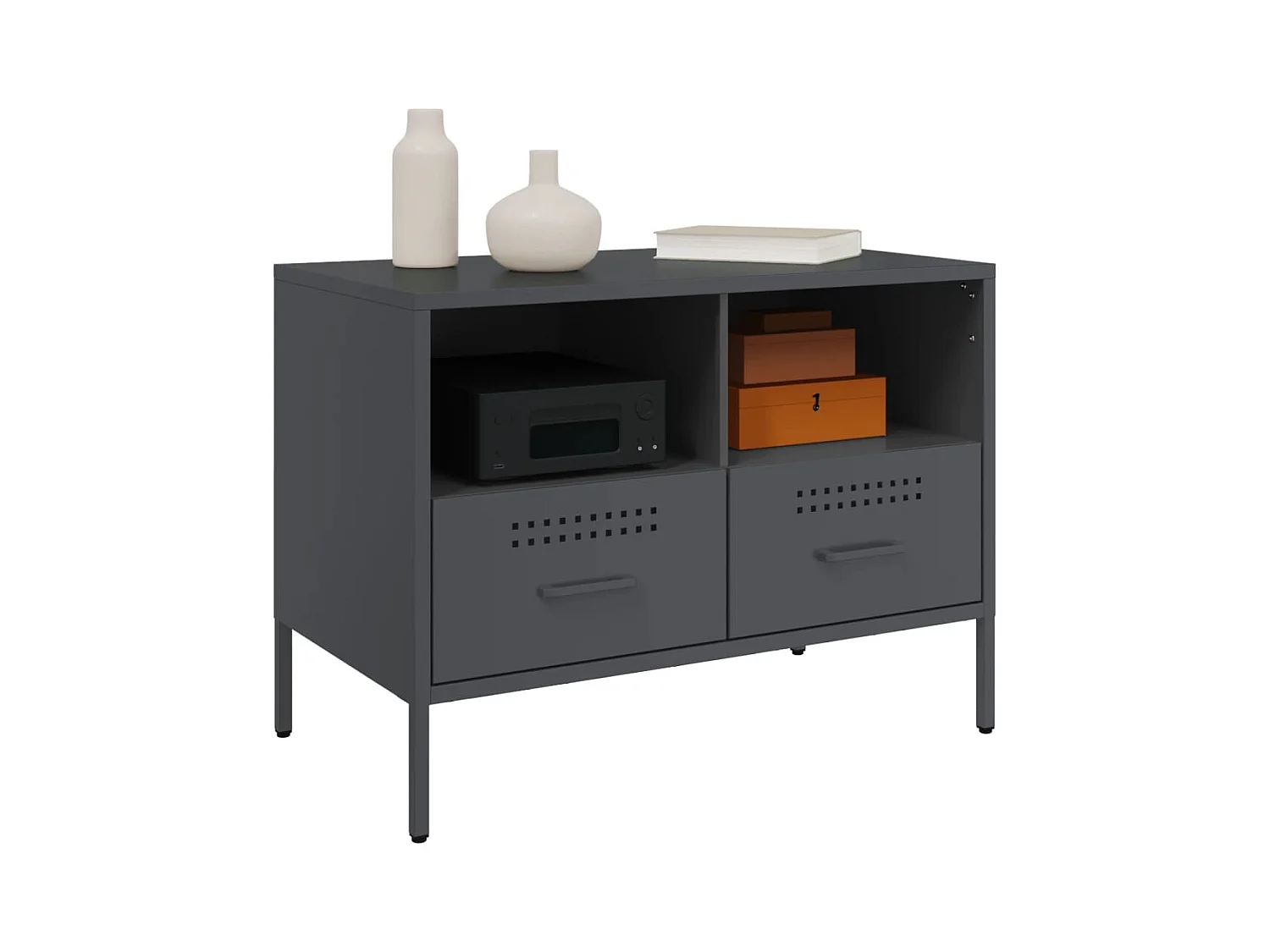 Mueble para TV  | Gabinete de TV |  Mueble de salón acero gris antracita 68x39x50,5 cm
