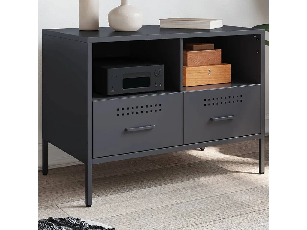 Tv-meubel | Tv-Bank | TV-kast 68x39x50,5 cm staal antracietkleurig