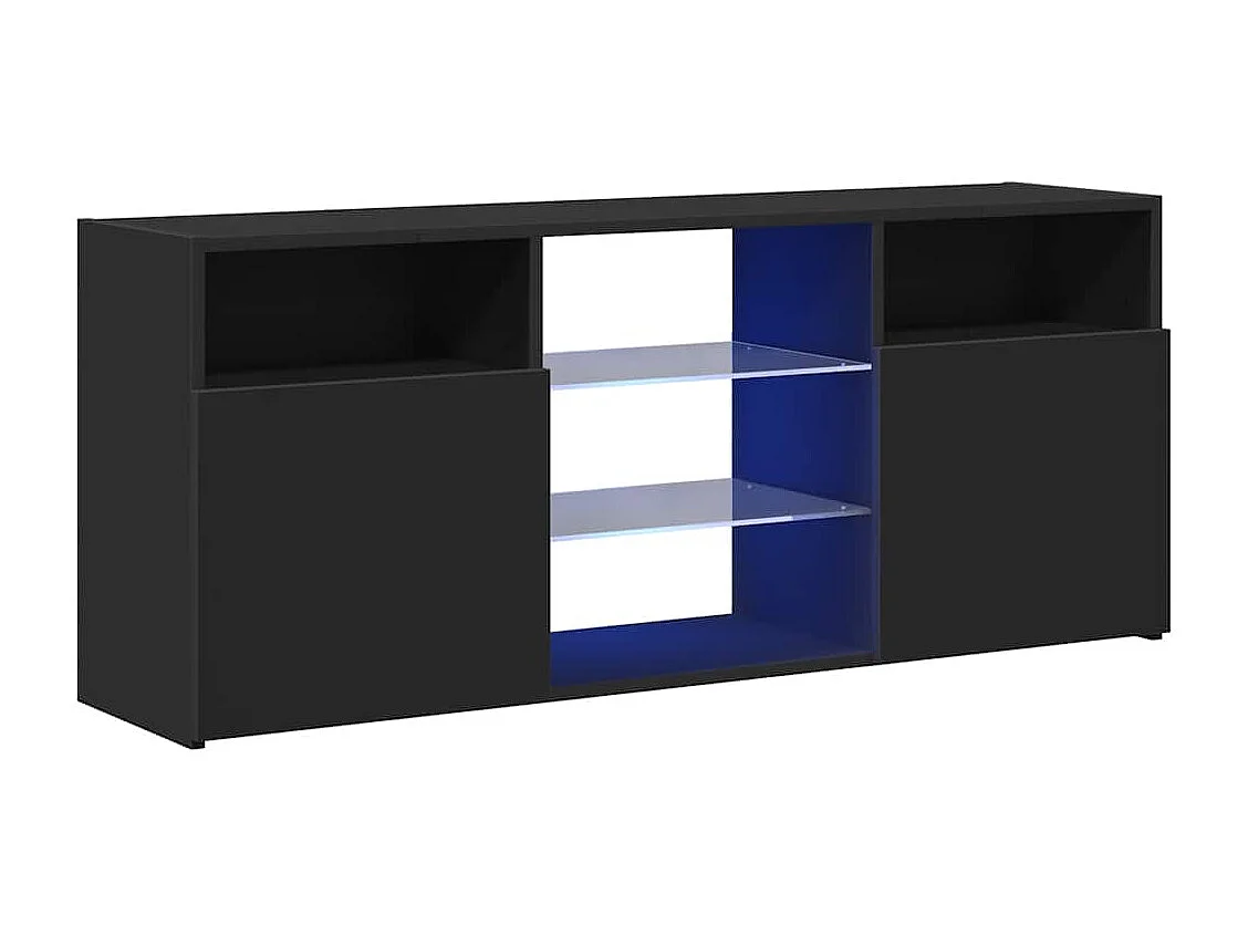 Mueble de TV | Mueble de salón con luces LED negro 120x30x50 cm