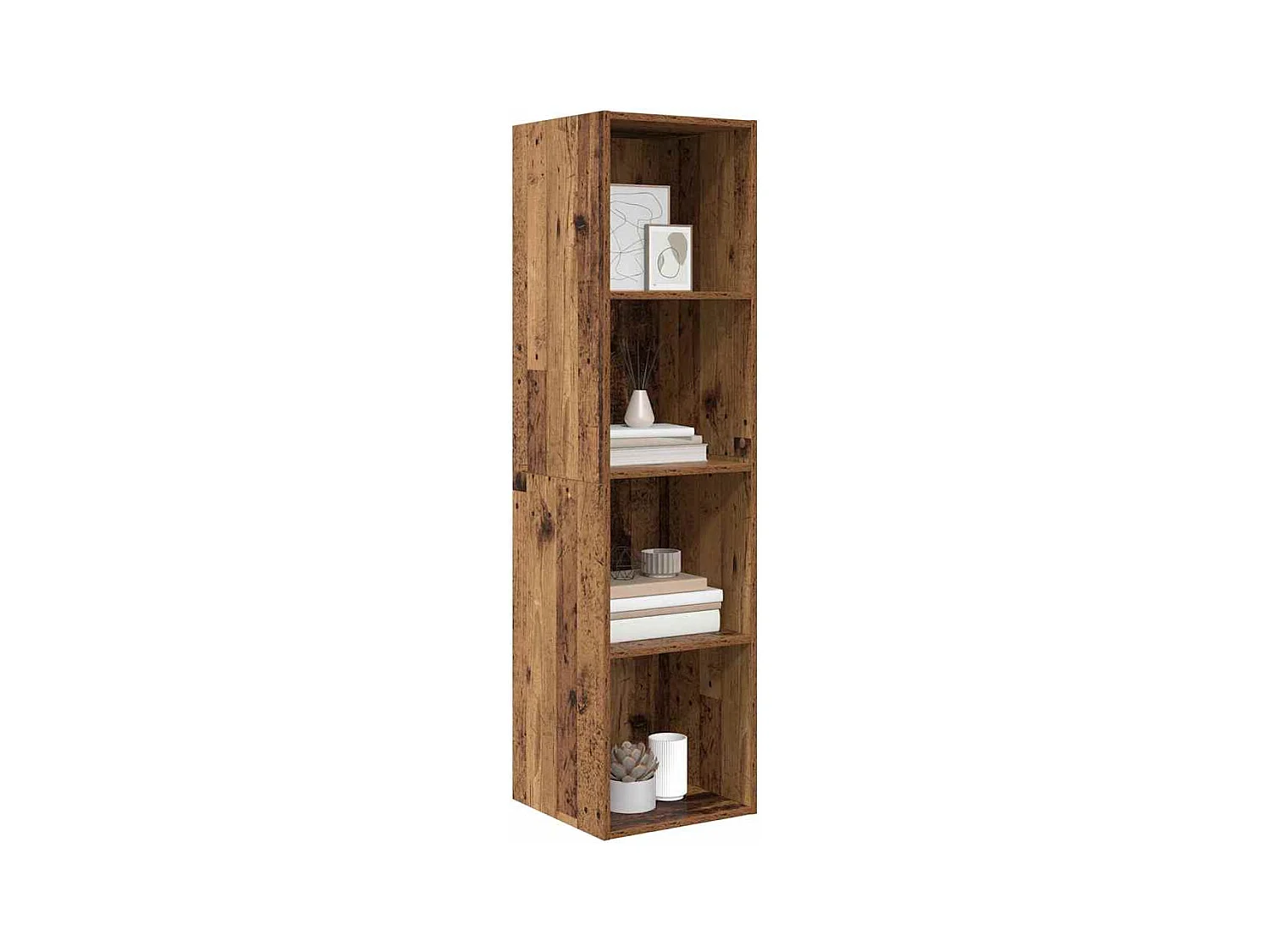 TV-kast | Tv-meubel | Tv-Bank met plank Wandgemonteerd met opslag Oud hout 37 x 37 x 142.5 cm Bewerkt hout