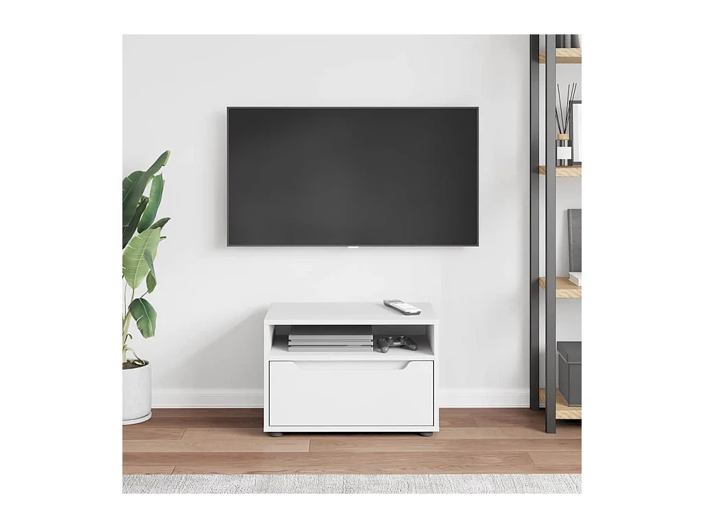 Mueble de TV | Mueble de salón VISNES blanco 60x40x38 cm madera de ingeniería