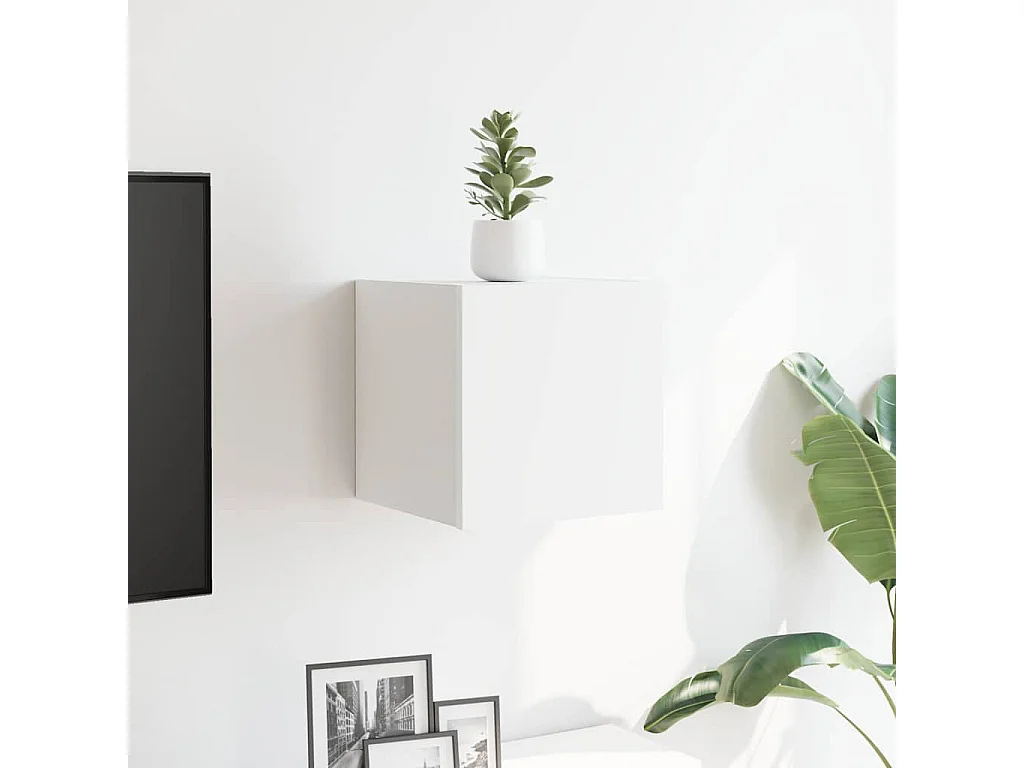 Mueble para TV  | Gabinete de TV |  Mueble de salón de pared blanco 30,5x30x30 cm