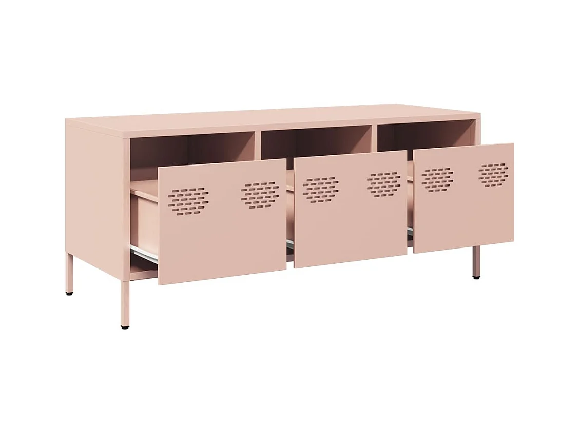 Tv-meubel | Tv-Bank | TV-kast101,5x39x43,5 cm koudgewalst staal roze