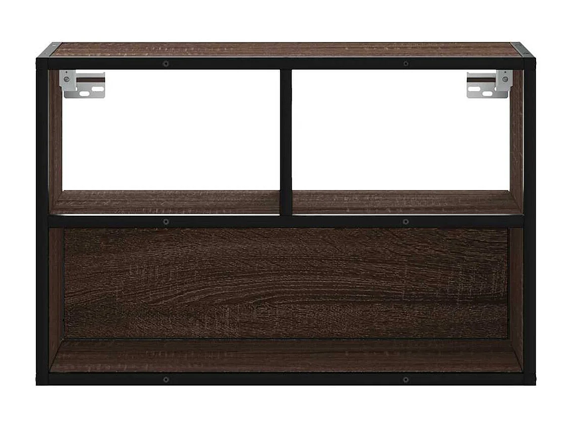 Tv-meubel | Tv-Bank | TV-kast60x31x39,5 cm bewerkt hout metaal bruin eikenkleurig