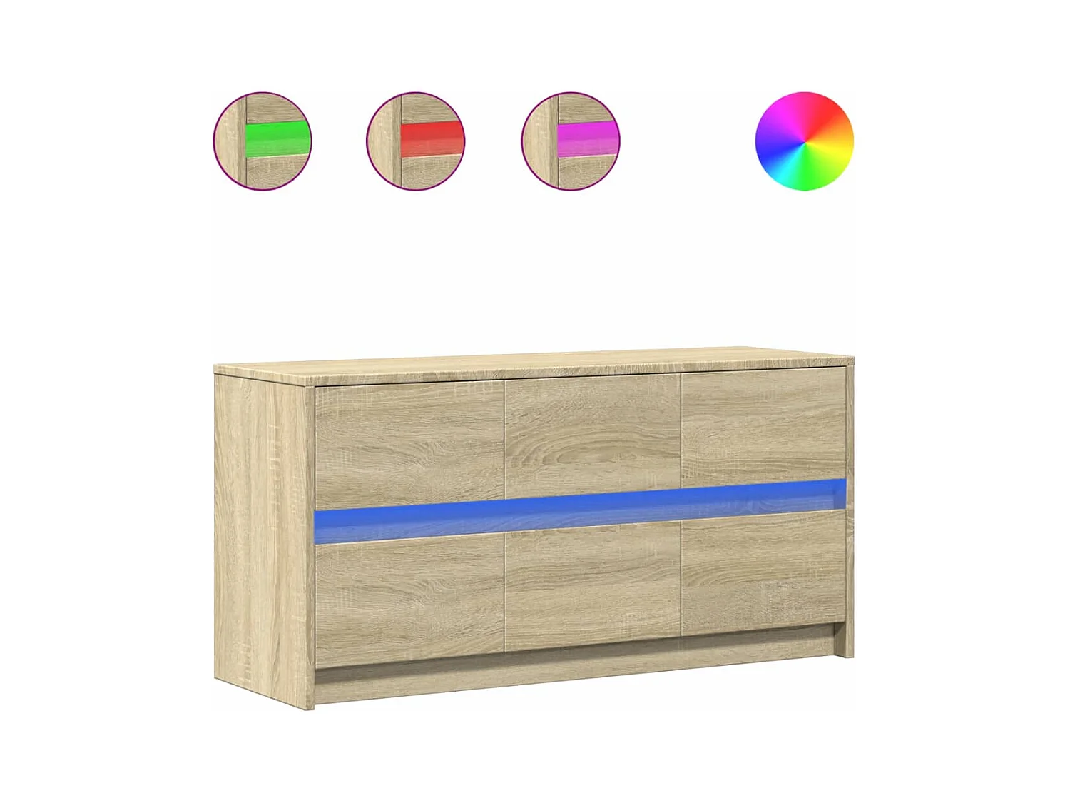 Mueble de TV | Mueble de salón LED madera de ingeniería roble Sonoma 100x34x50 cm