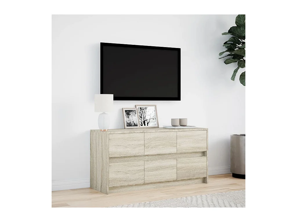 Mueble de TV | Mueble de salón LED madera de ingeniería roble Sonoma 100x34x50 cm
