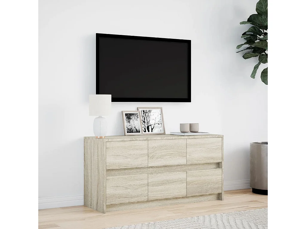 Meuble TV | Banc TV | Armoire TV avec LED chêne sonoma 100x34x50 cm bois d'ingénierie