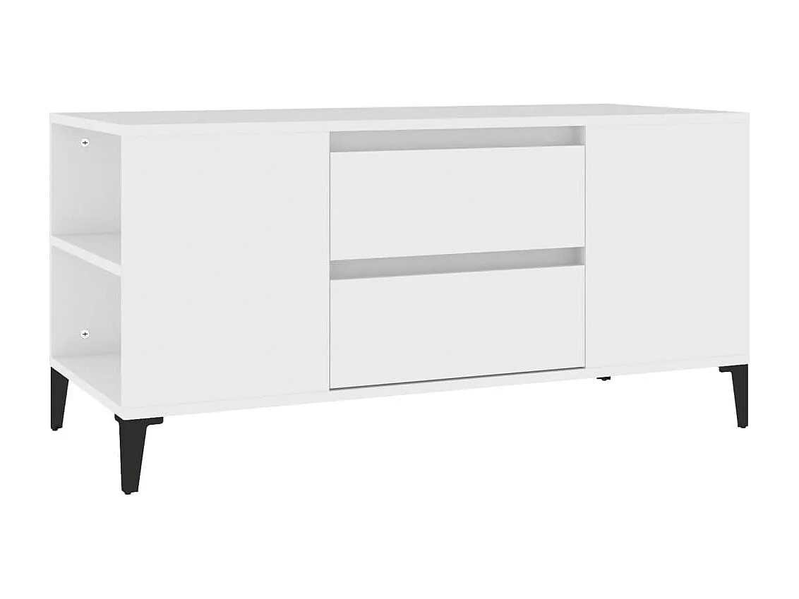 Meuble TV | Banc TV | Armoire TV Blanc 102x44,5x50 cm Bois d'ingénierie