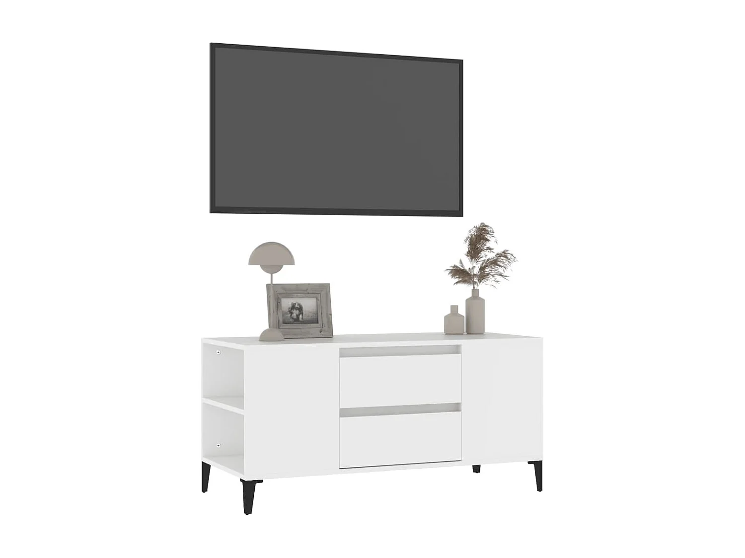 Meuble TV | Banc TV | Armoire TV Blanc 102x44,5x50 cm Bois d'ingénierie
