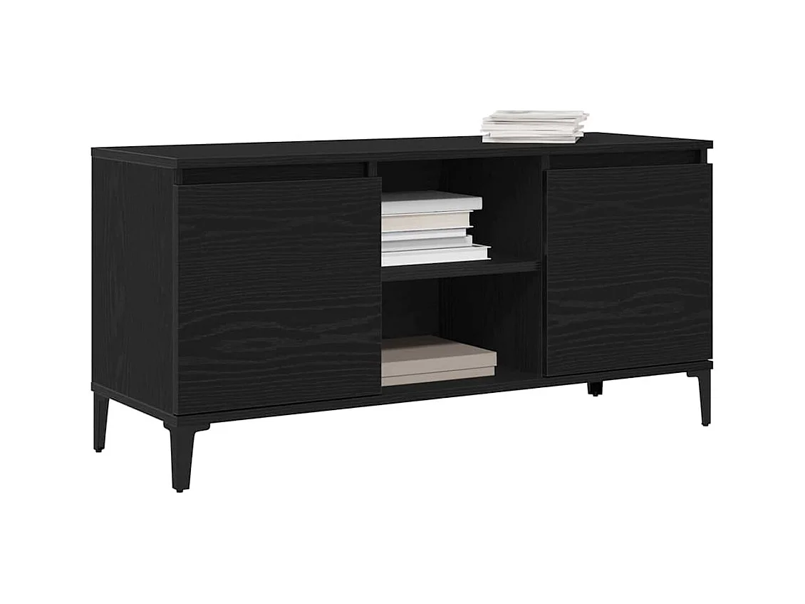 Gabinete de TV | Mueble de TV | Mueble de salón Negro 102 x 35 x 50 cm Madera contrachapada