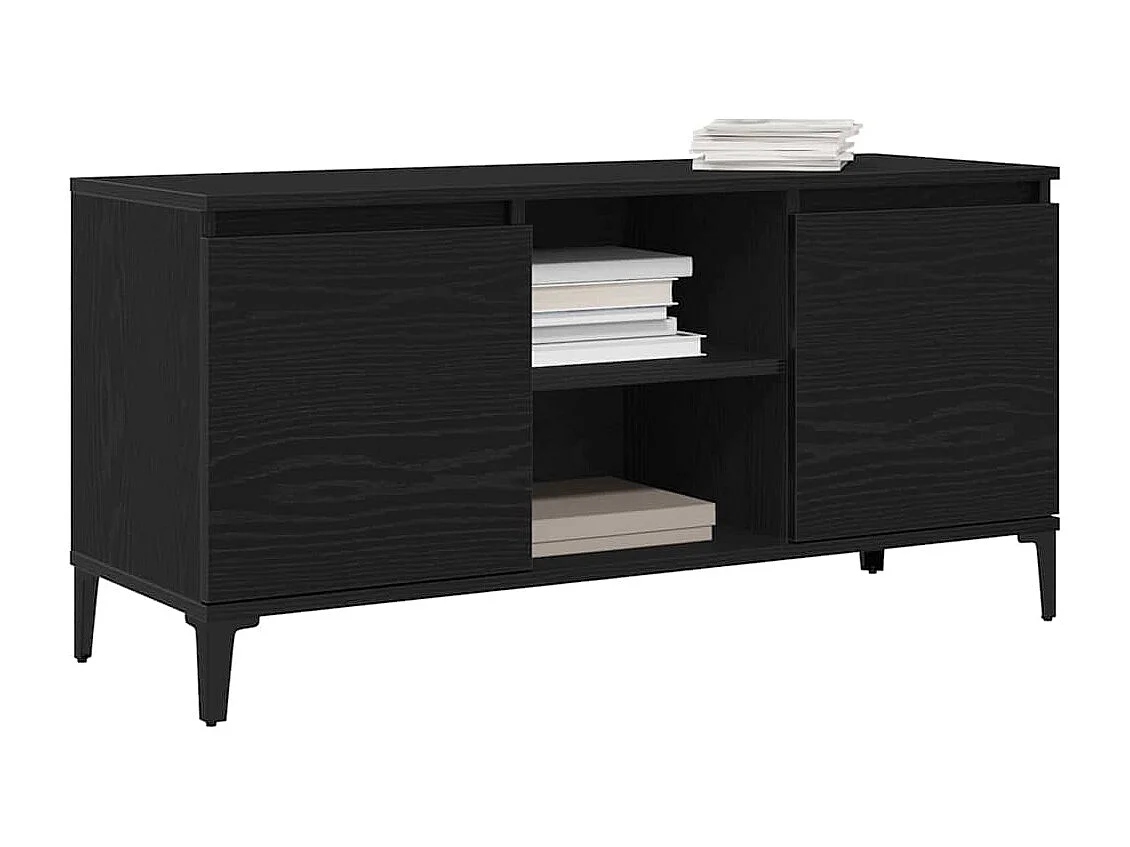Gabinete de TV | Mueble de TV | Mueble de salón Negro 102 x 35 x 50 cm Madera contrachapada
