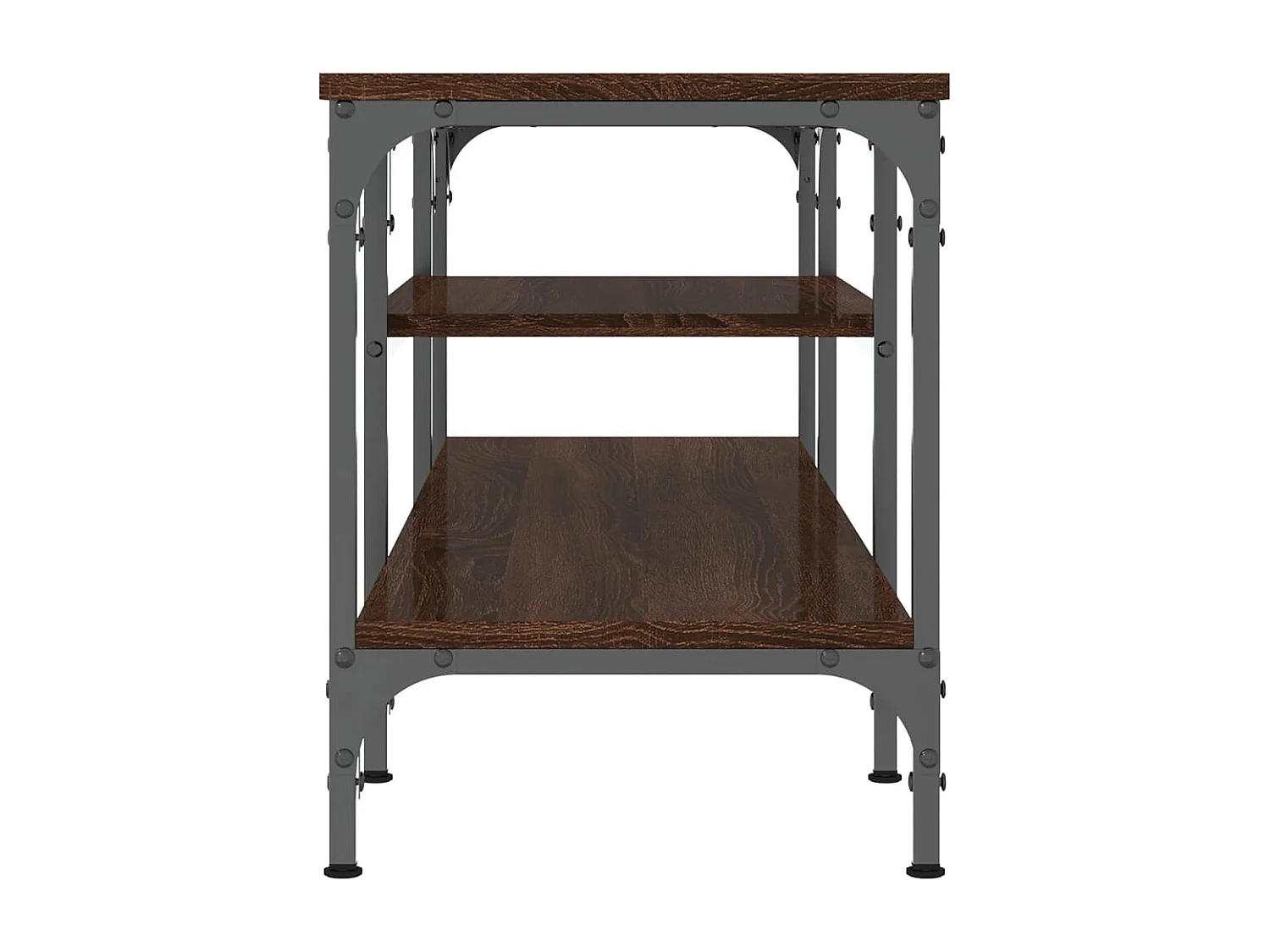 Mueble TV | Gabinete de TV | Mueble de salón madera ingeniería y hierro marrón roble 121x35x45 cm