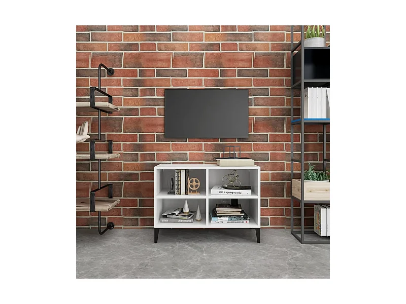 Mueble de TV | Mueble de salón con patas de metal blanco 69,5x30x50 cm