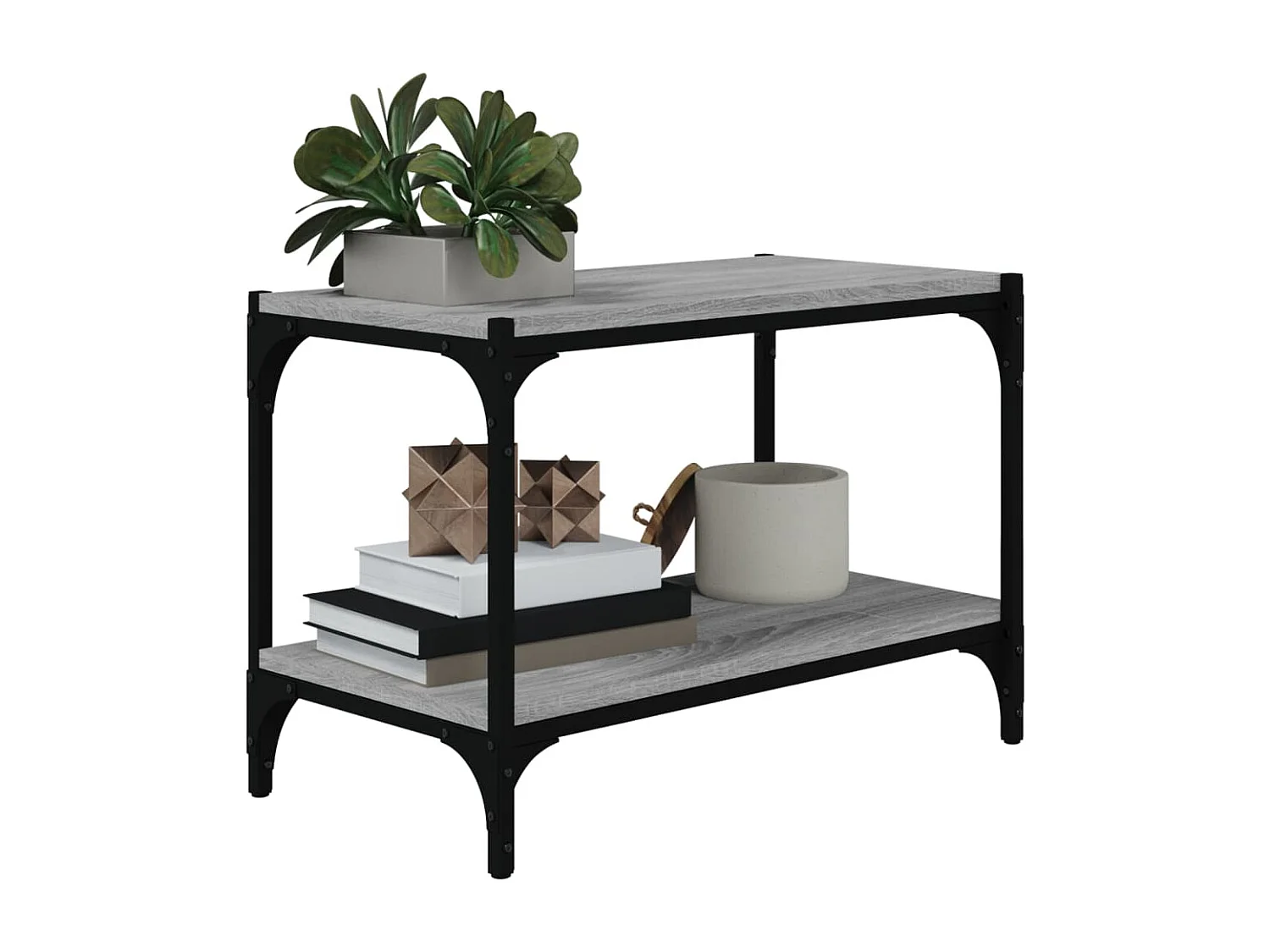 Mueble para TV  | Gabinete de TV |  Mueble de salón contrachapada y acero gris Sonoma 60x33x41 cm