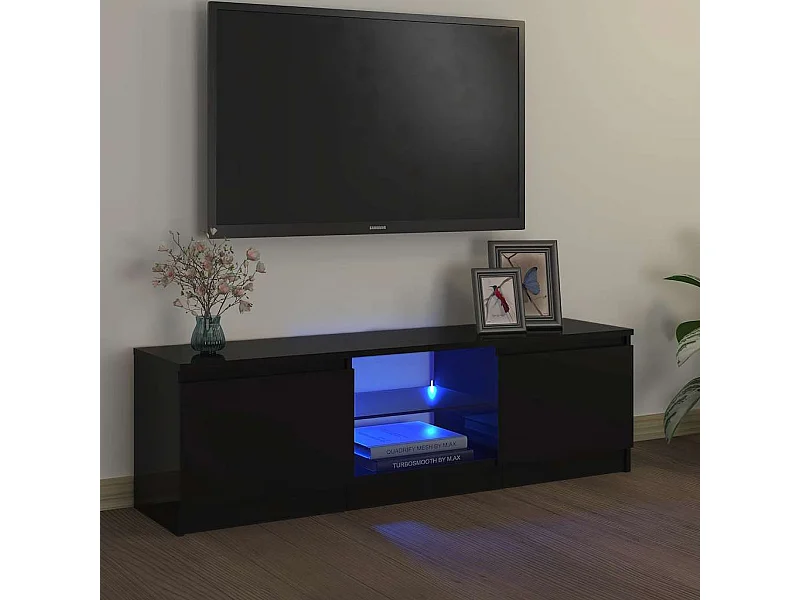 Mueble para TV  | Gabinete de TV |  Mueble de salón con luces LED negro 120x30x36 cm