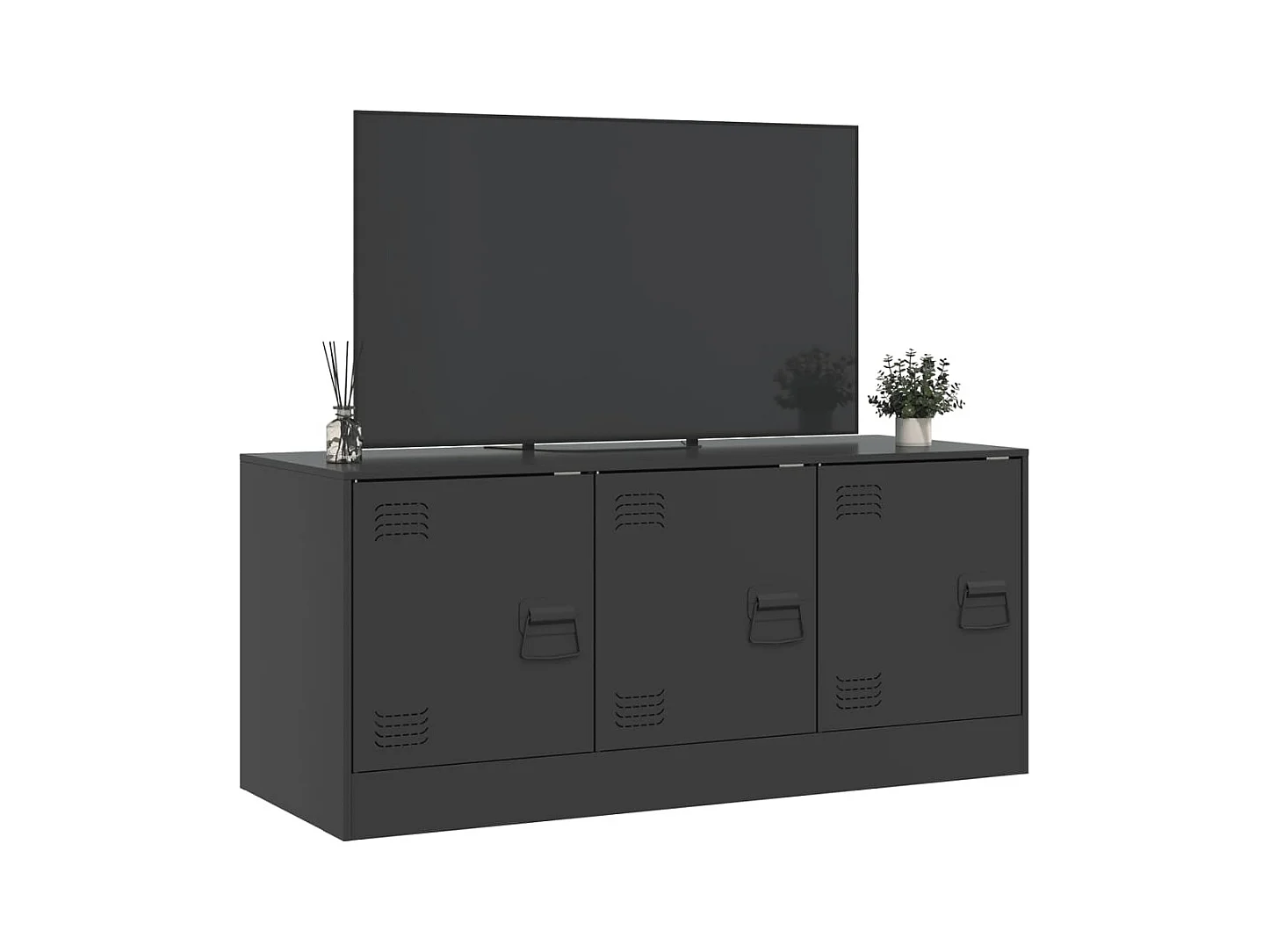 Mueble para TV  | Gabinete de TV |  Mueble de salón de acero negro 99x39x44 cm