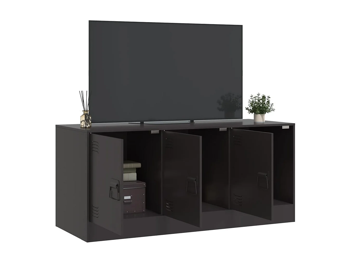 Meuble TV | Banc TV | Armoire TV noir 99x39x44 cm acier