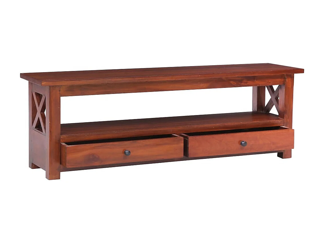 Meuble TV | Banc TV | Armoire TV Marron 115x30x40 cm Bois d'acajou massif