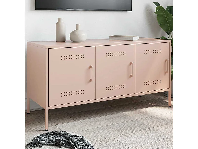 Mueble de TV | Mueble de salón de acero rosa 100,5x39x50,5 cm